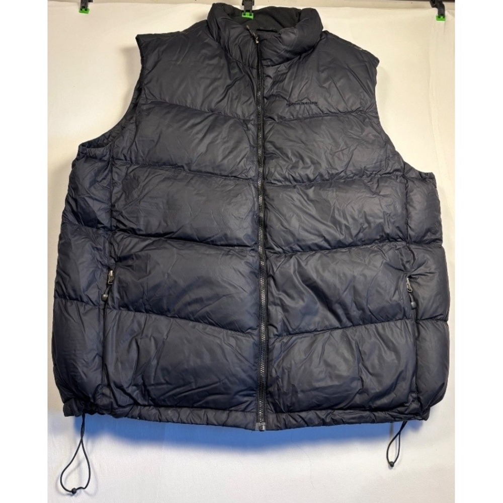 Eddie Bauer Men XXL Tall 700 Fill Goose Down Quilted Puffer Vest Black